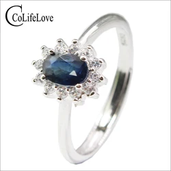 Princess Kate Wedding Ring 4 Mm * 6 Mm Natural Blue Sapphire Natural Sapphire Wedding Ring Solid 925 Silver Sapphire Ring