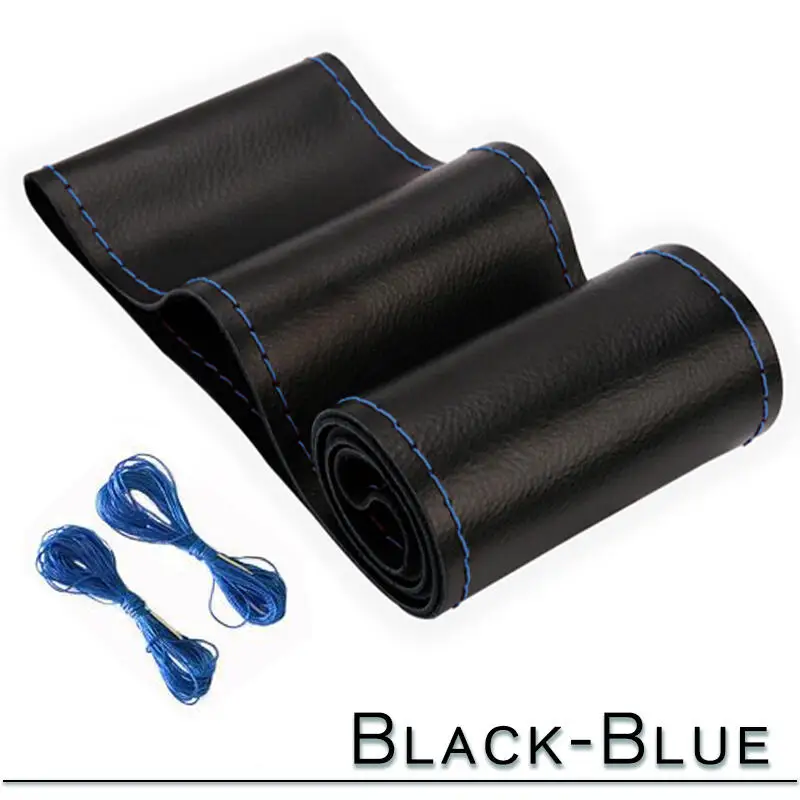 38 cm 15 zoll Auto Lenkrad Geflecht Abdeckung Künstliche leder Nadeln Und Faden Weiche Nicht-slip Auto Innen zubehör Kits