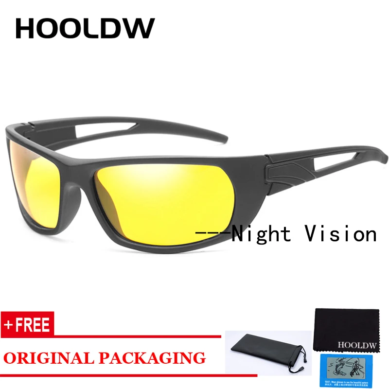 HOOLDW New Night Vision Glasses Men Polarized Sunglasses Women Driving Anti-glare Goggles Sun glasses Eyewear UV400 Gafas De Sol