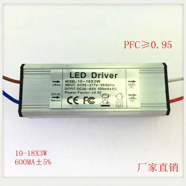 Hot Sale 6-10x3W /10-18x3W /18-36x3W 600mA waterproof Led Transformer Power Supply High Power LED Driver For LED Light