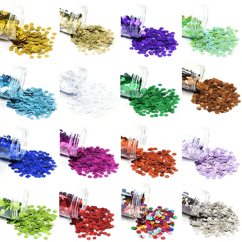 10G/bag 2mm 3mm 4mm 5mm 6mm Colorful Flat Round Bulk Sequins PVC Craft Matte Sequins Wedding Dress Sewing Accessories