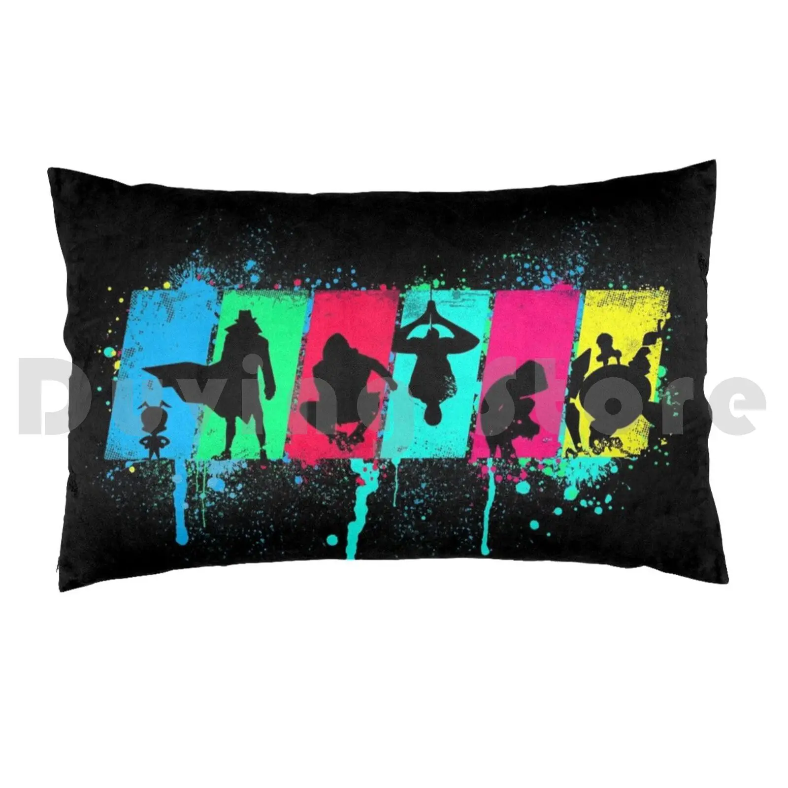 Spider Souls Pillow Case Printed 50x75 Into The Spiderverse Miles Moralas Neon Silouette