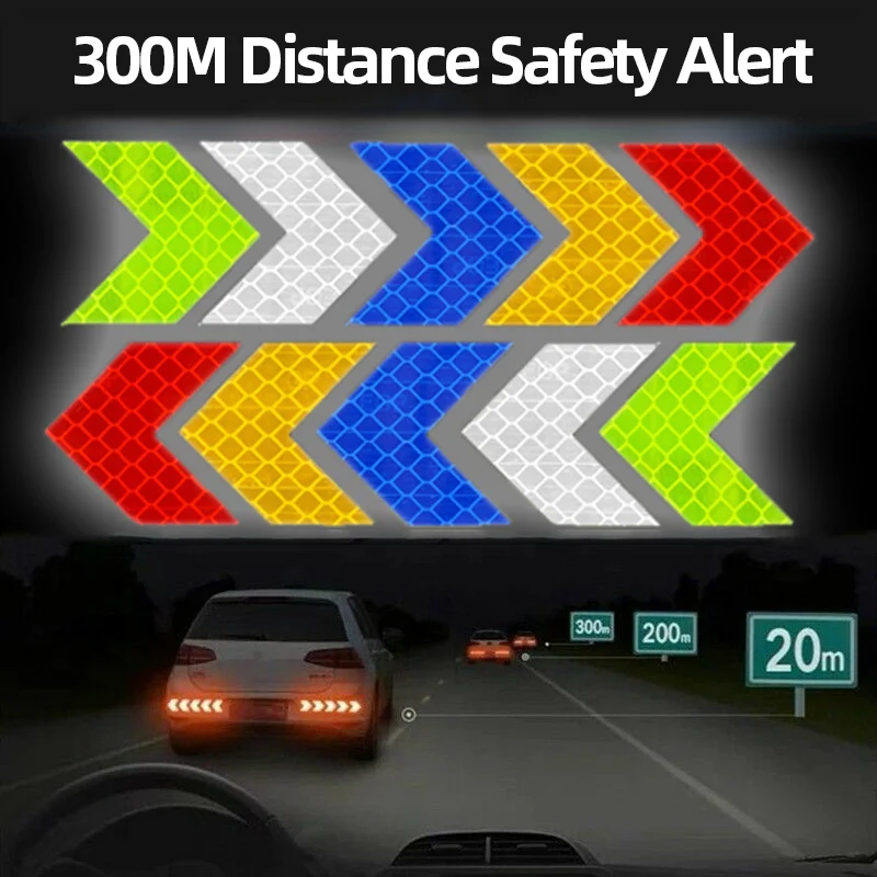 10 قطعة سيارة عاكس ملصق تحذير السهام الديكور الشارات دراجة نارية الذيل بار ملصقات للسيارة متعددة الأشكال ل علامة السلامة المرورية 4.5X4cm