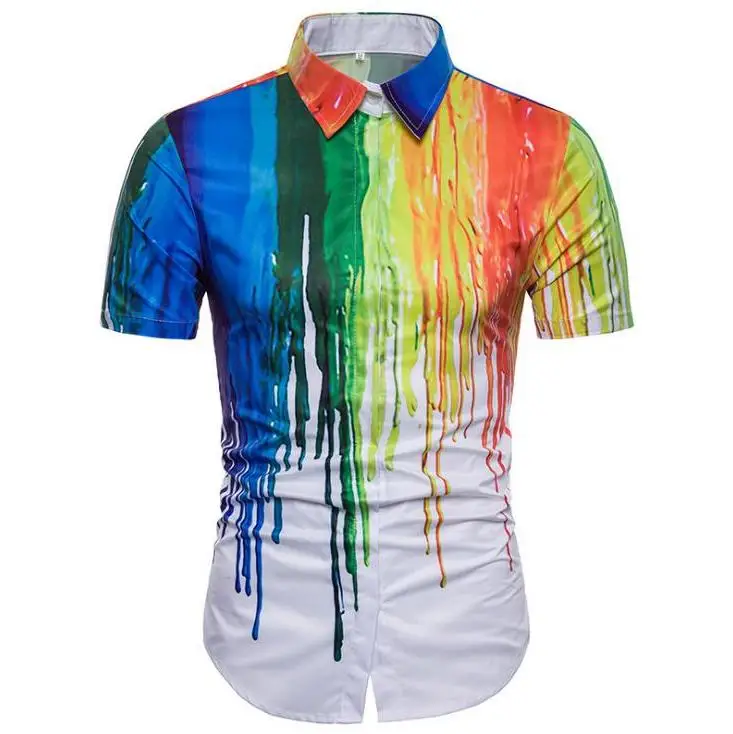 

Tops 2023 summer Men's new cotton Round neck short sleeve men fashion 3D printing trends fitness shirt free shipping