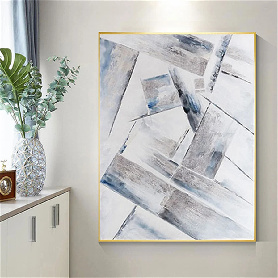 

Simple Design High Quality Hand-Painted Modern Grey Oil Paintings On Canvas Modern Art Painting For All Kinds Of Wall Decor