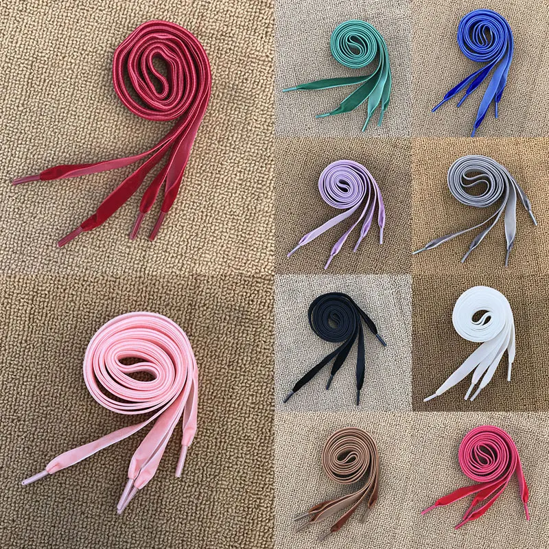 80/160cm Women Flat Velvet Ribbon Shoelaces One Side Hiking Walking Dance Boots Shoes Laces For Kids And Adults