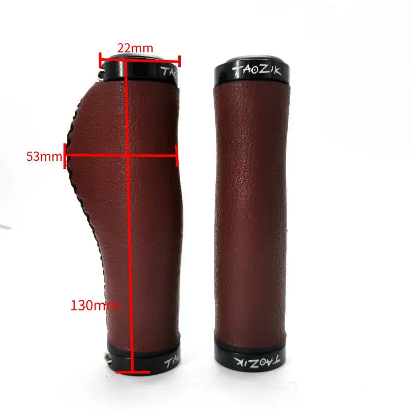 Taozik Retro Mountain Bike Leather Grips Leisure Bicycle Meat Ball Grip Dead Fly Bicycle Grip Leather Grip Cover Folding Bicycle