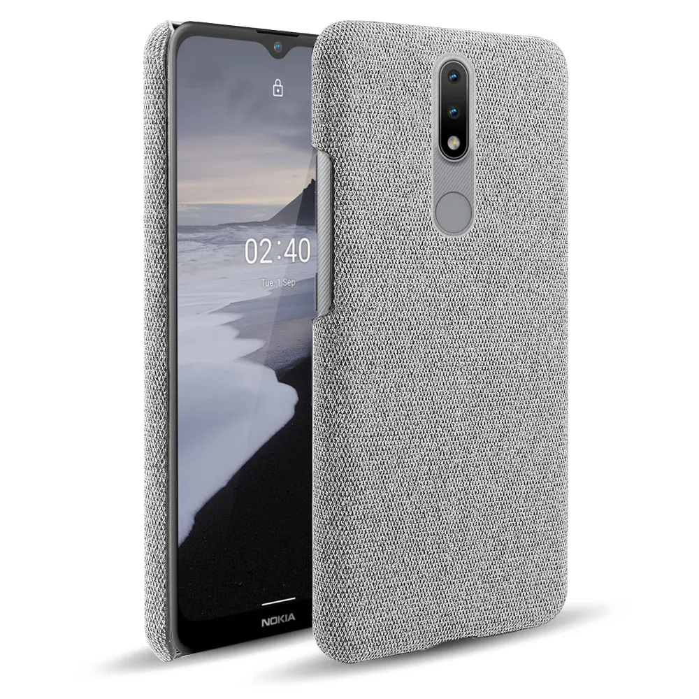 Fundas de tela para Nokia 2,4, Funda rígida de tela Retro delgada para Nokia 2,4 TA-1277, TA-1275, TA-1274, TA-1270, Funda Capa