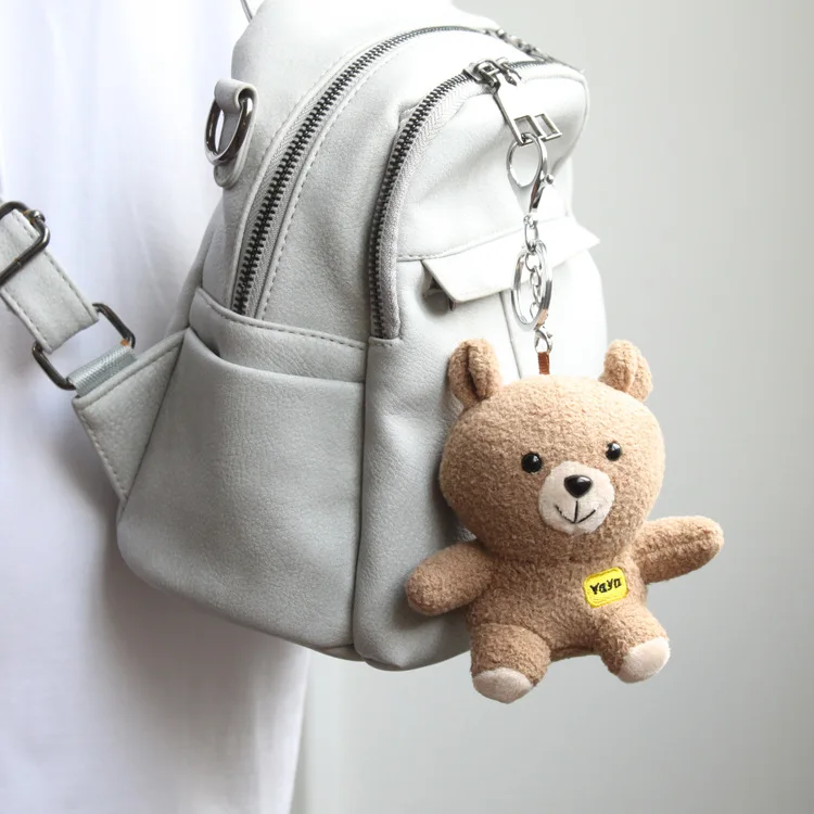 10 cm plush bear doll doll couple boy rag doll bag plush key chain pendant for girl birthday gift wedding gift