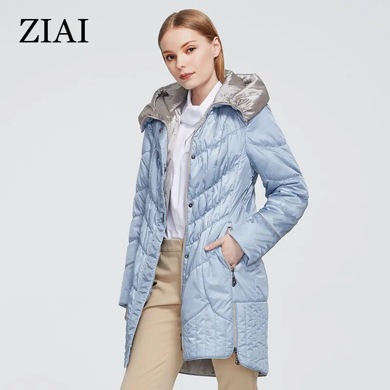 ZIAI 2021 Women Middle Length Jacket Winter Cotton Parka Female Warm Graceful Lines Perfect Quality Factory Quality Coat AM-5810