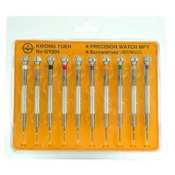 10Pcs/Set Ultra Hardness Blade Watch Movement Wristband Adjust Screwdrivers Tools Flat Cross Assort Size Screwdriver Watch Tools