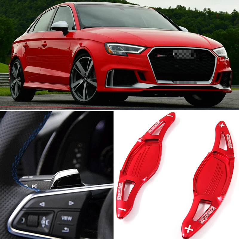 

For Audi RS3 2017-2018 RS4 2018 RS5 2017-2018 2pcs Steering Wheel Aluminum Shift Paddle Shifter Extension Car-styling