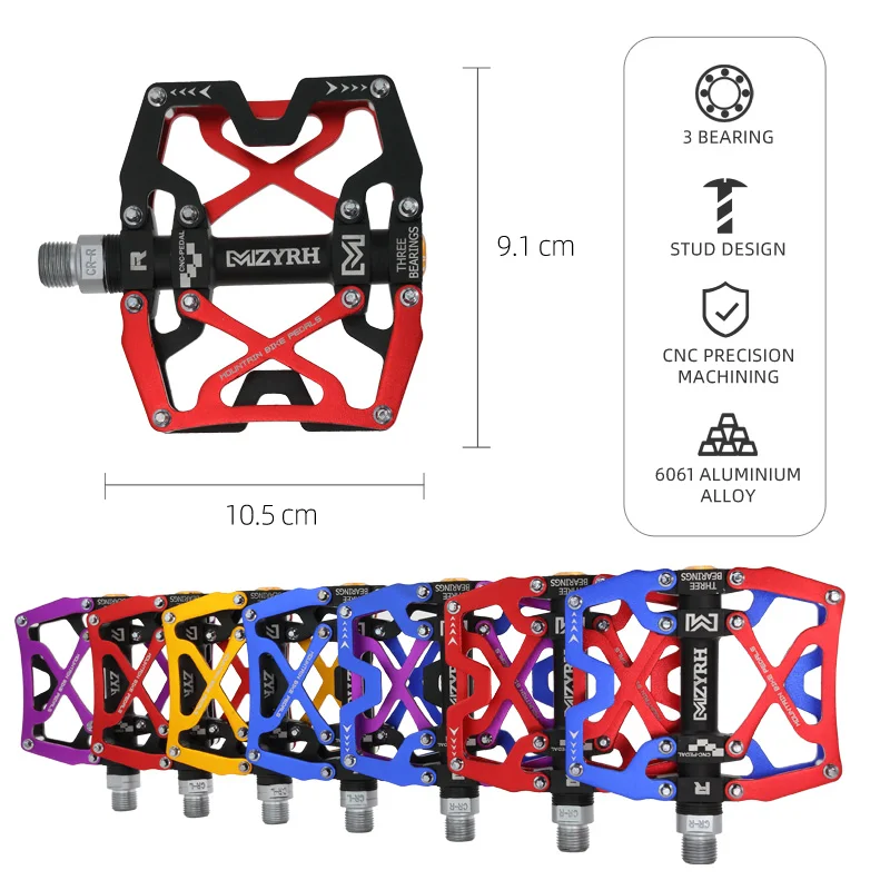 Bicycle Pedal Ultralight Aluminium Alloy 3 Bearings Bicycle Pedals 14 colors Road MTB Pedals  Waterproof Bicycle Parts