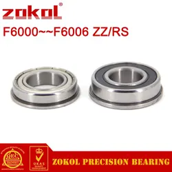 1/50Pcs/Lot F6000/6001/6002/6003/6004/6005/6006 ZZ 2RS Flange Deep Groove Ball Bearing ZOKOL