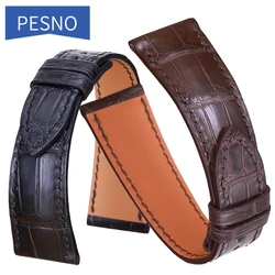 PESNO Suitable for Arceau AR897A/W036873/W036756 Crodocile Leather Watch Bands Men Watch Accessories Black Dark Brown