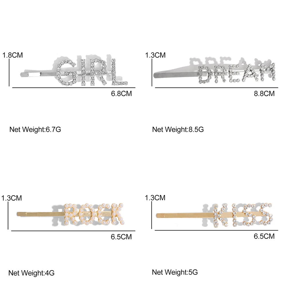 Flatfoosie 1PC błyszcząca kryształowa litera spinki do włosów spinki do włosów dla kobiet dziewczyna narzędzie do stylizacji Hairgrip moda Barrette