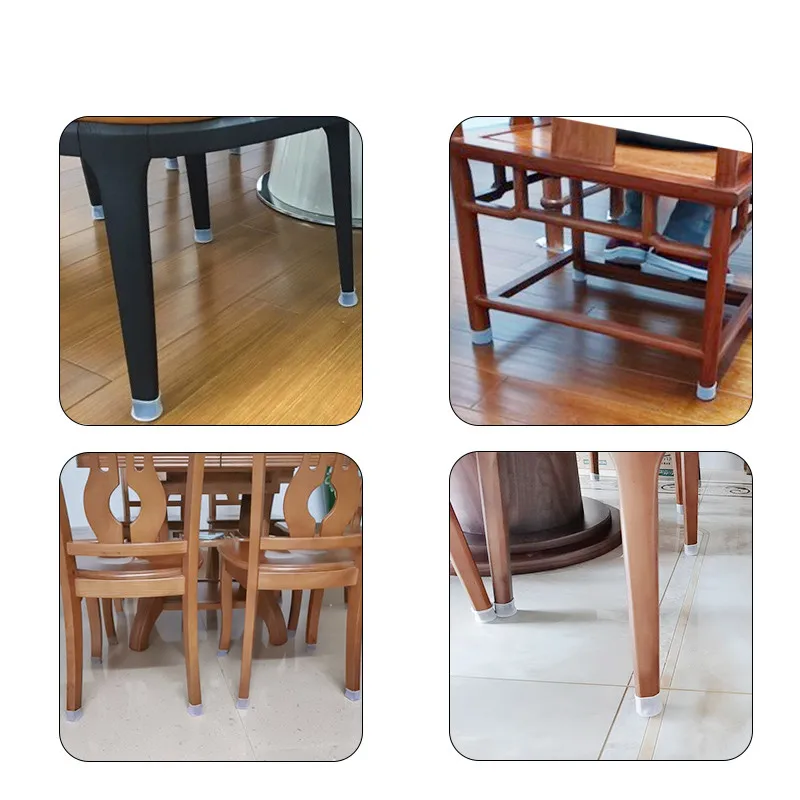 8/16PCS Table Chair Leg Silicone Cap Pad Protection Table Feet Cover Floor Protector Non-slip Table Chair Rubber Feet Pad