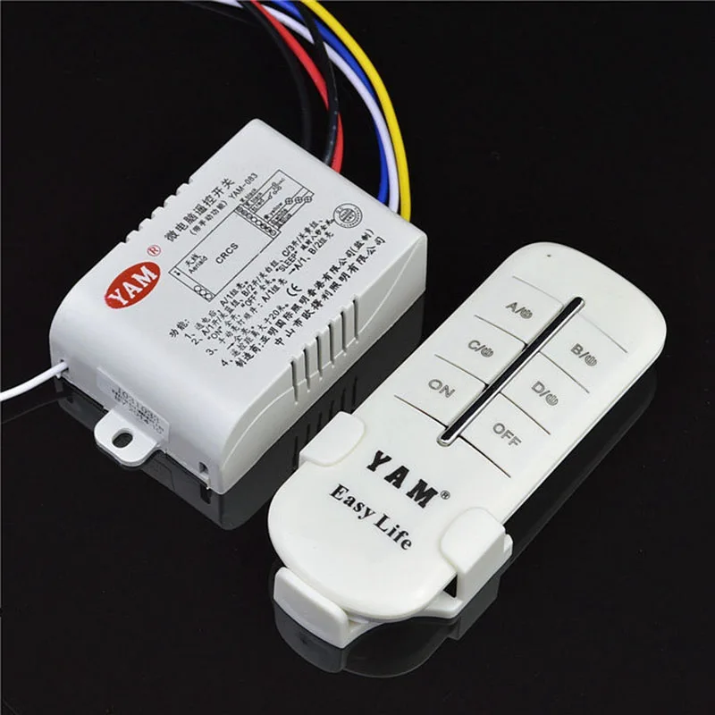 3 Ways 4 Sections Smart Digital Wireless Remote Control Switch AC110V AC220V Remotes Controller for Light Lamp