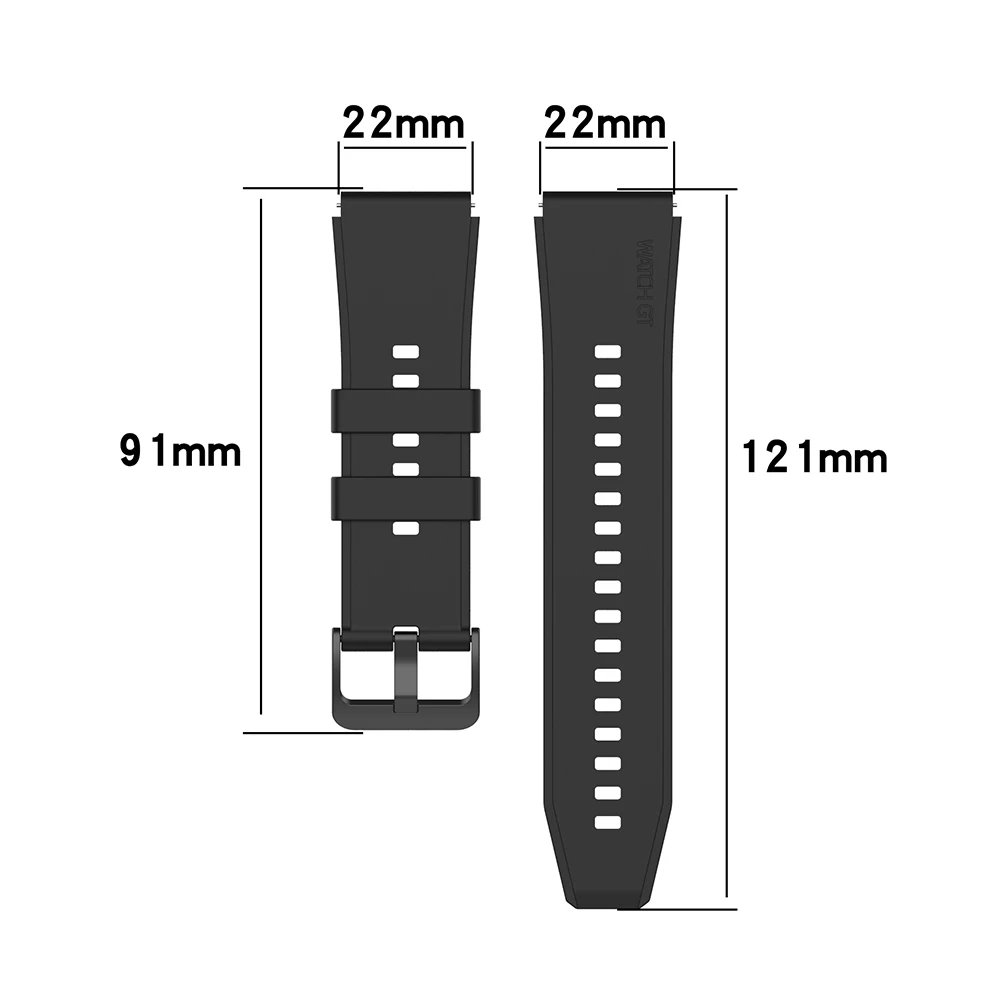 22mm Silicone Strap For Huawei Watch GT2 Pro GT 3/2 46mm Smart Watch Band for Xiaomi Watch Color 2