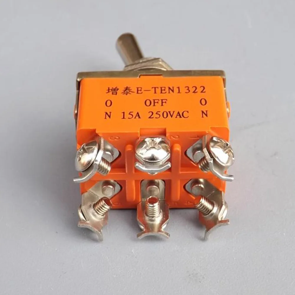 Toggle Switch 3 Position 6PIN DPDT ON-OFF-ON DC 220V 15A Motor Lamp Led Light Smart Toggle Switches 12V Rocker Accessories