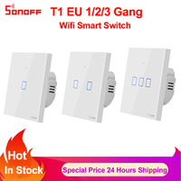 Sonoff TX T1 EU 1 2 3 Gang Smart Wifi Switch Smart Home Remote Control RF Wall Touch Light Switch Works with Alexa Google Home