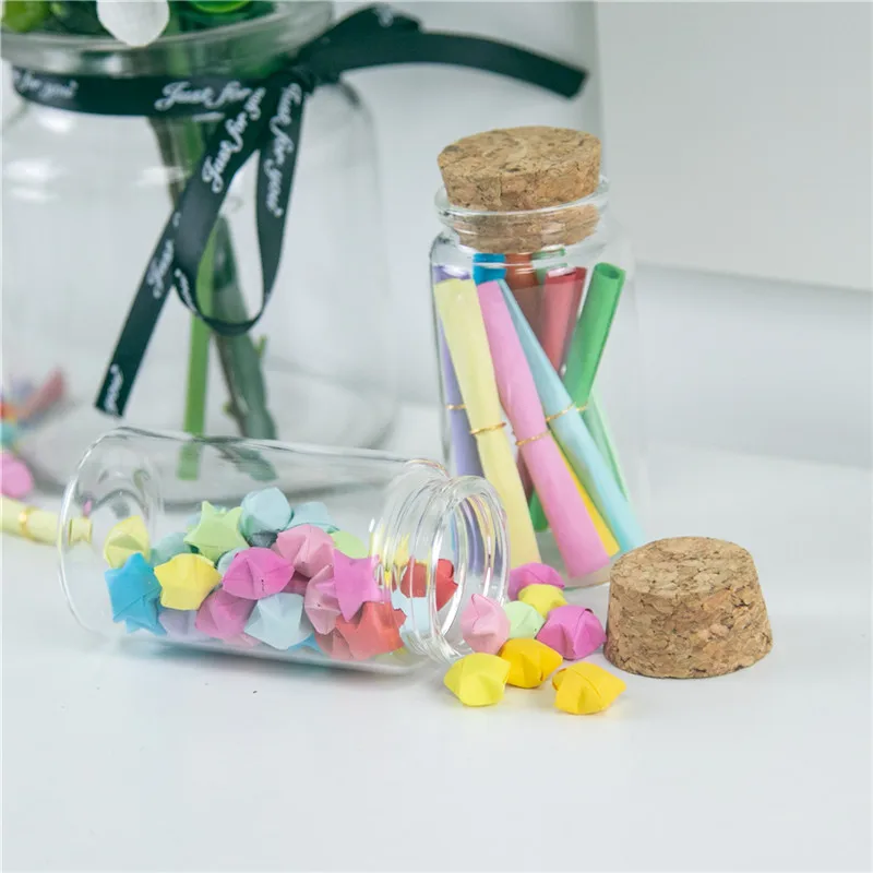 47x90x33mm 100ml Tiny Glass Bottles with Cork Empty Glass Bottles Glass Jars Vial for Home Decoration Artware Craftwork 24pcs