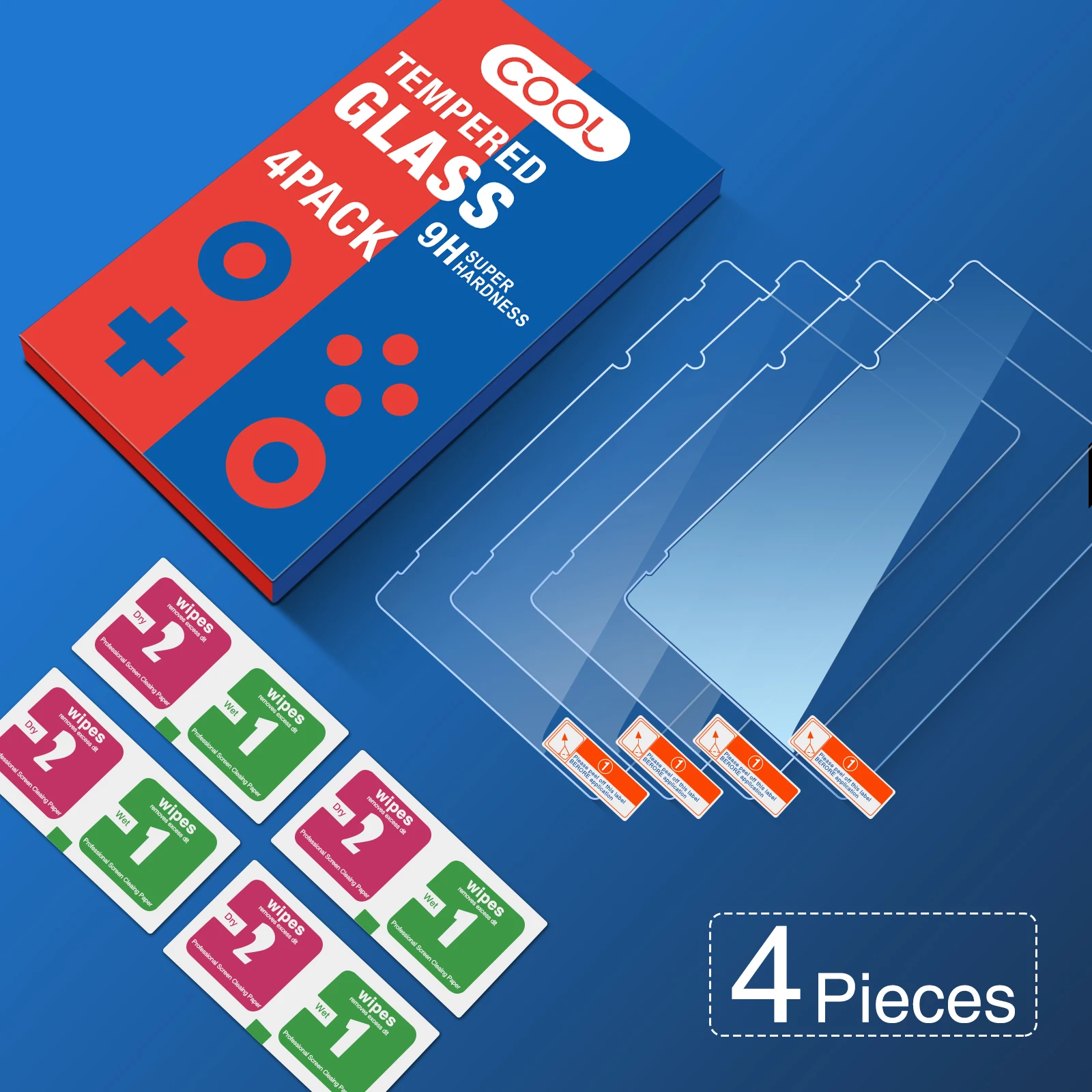 4Pack Beschermende Glas Voor Nintendo Switch 9H Gehard Glas Screen Protector Voor Nintendo Switch Glas Accessoires Screen Film