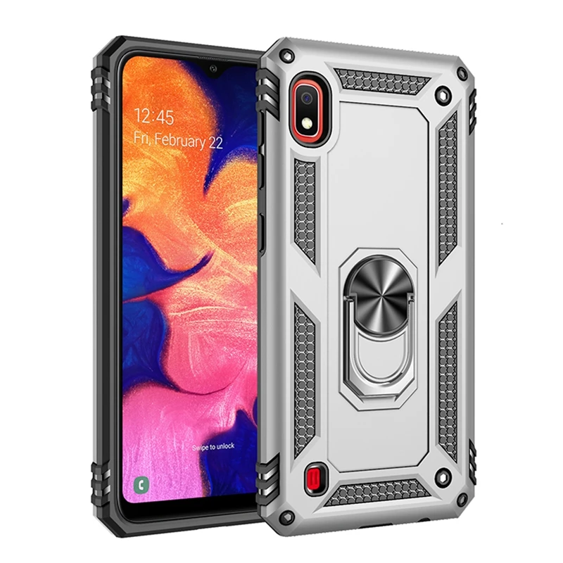 Shockproof Case For Samsung Galaxy A10 SM-A105F SM-A105G SM-A105M SM-A105FN Magnetic Car Holder Metal Ring Armor Back Cover