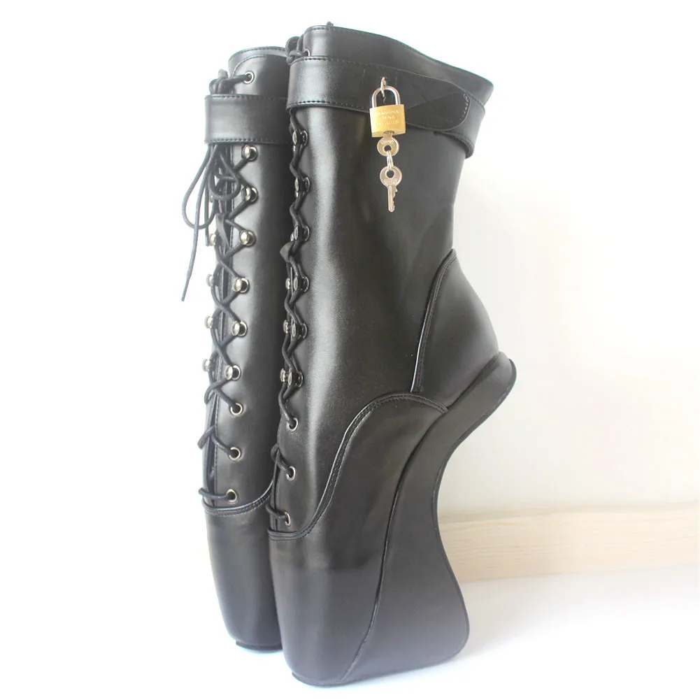 

7.09in High Height Women's Sexy Party Boots Hoof Heels Ankle Boots US Size 6-14 No.MT1806