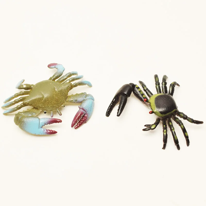 8Pcs/12Pcs Simulation Crab Frog Model Toy Soft Plastic Swimming Crab Mini Marine Animal Fish Tank Sand Table Landscaping Props