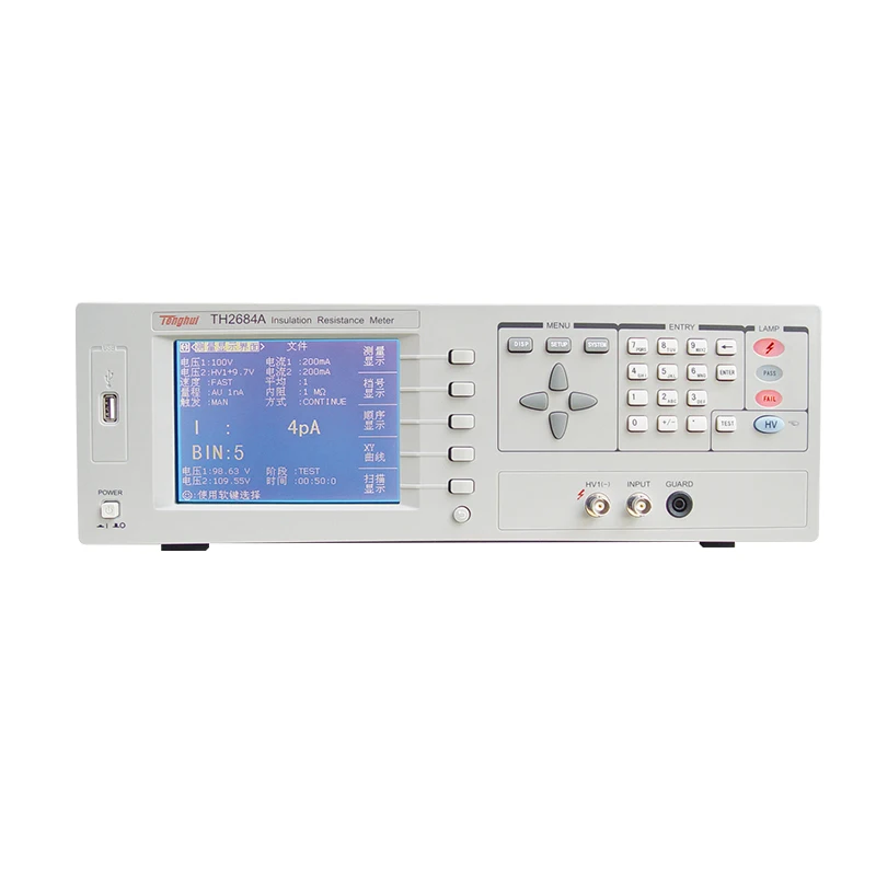 Tonghui th2684a medidor de tempo de carga programável, medidor de isolamento de alta resistência