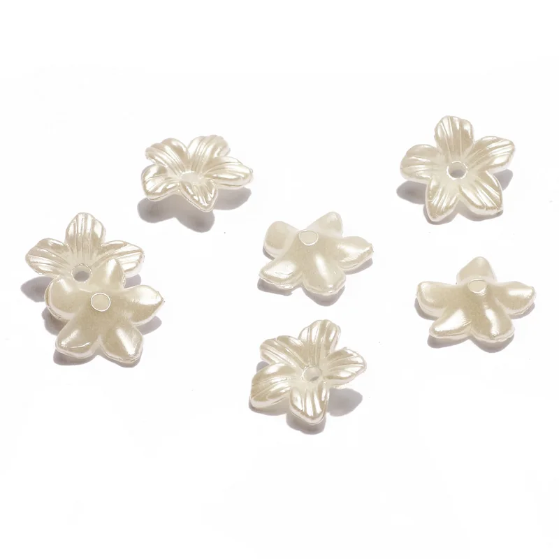 200pcs/Lot 11mm Flower Loose Spacer Beads Creamy For DIY Hair Clip Jewelry Making Accessories Imitation Pearl Bracelet Supplier