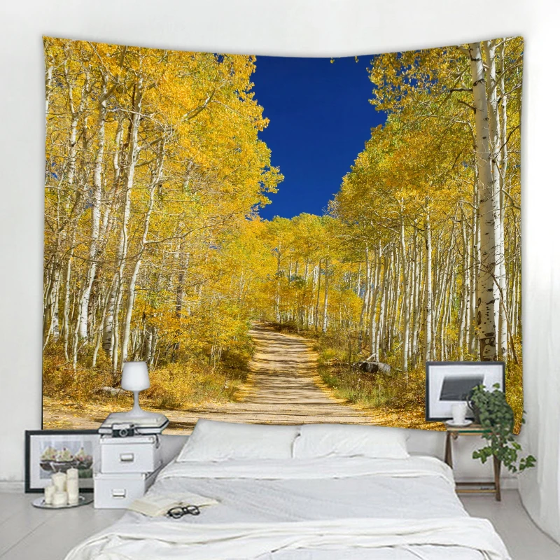 

Sunshine Woods Decoration Tapestry Nordic Style Bohemian Hippie Wall Decoration Tapestry Curtain Wall Cloth Living Room Bedroom