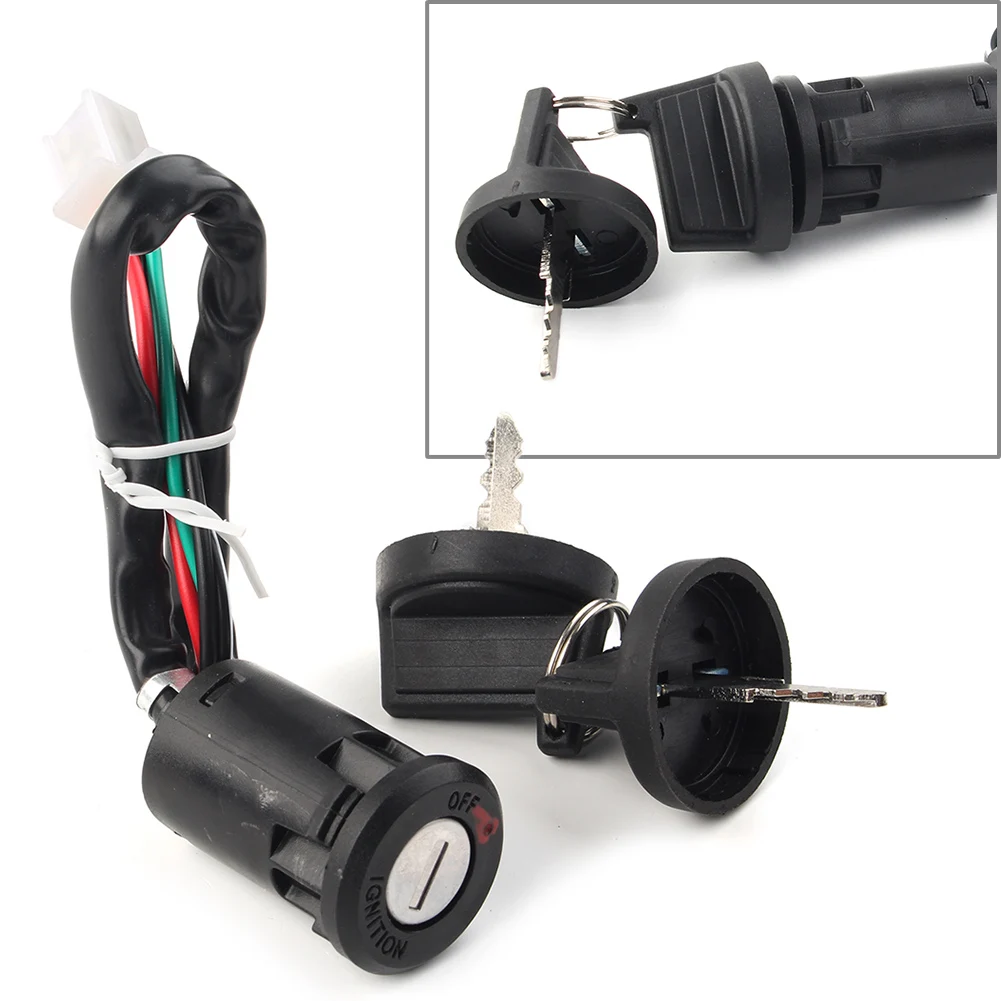 Motorcycle Ignition Key Lock Switch 4 Wire Kit For 50-250cc Mini Quad ATV Dirt Bike