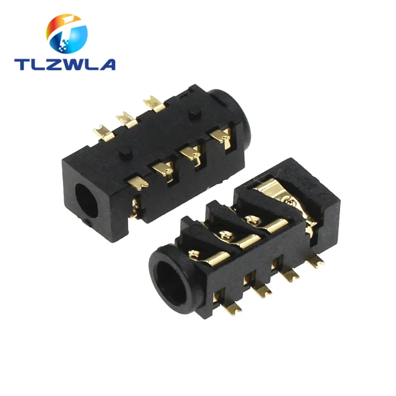 10 szt. Pj-393 pozłacane 383 osiem stóp 7 stóp, sekcja 4 Smd 7Pin 3,5 mm gniazdo słuchawkowe gniazdo audio