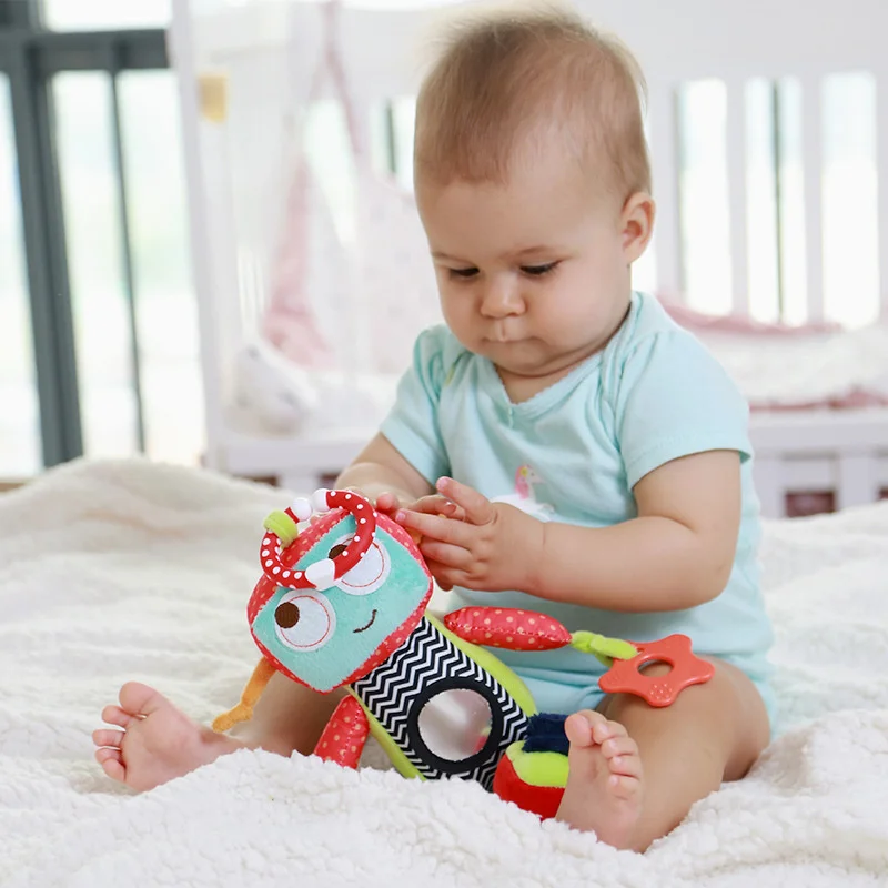 Bebê recém-nascido de pelúcia robô boneca brinquedos de carrinho de criança elefante chocalho infantil cama berço pendurado brinquedos móveis para crianças presente