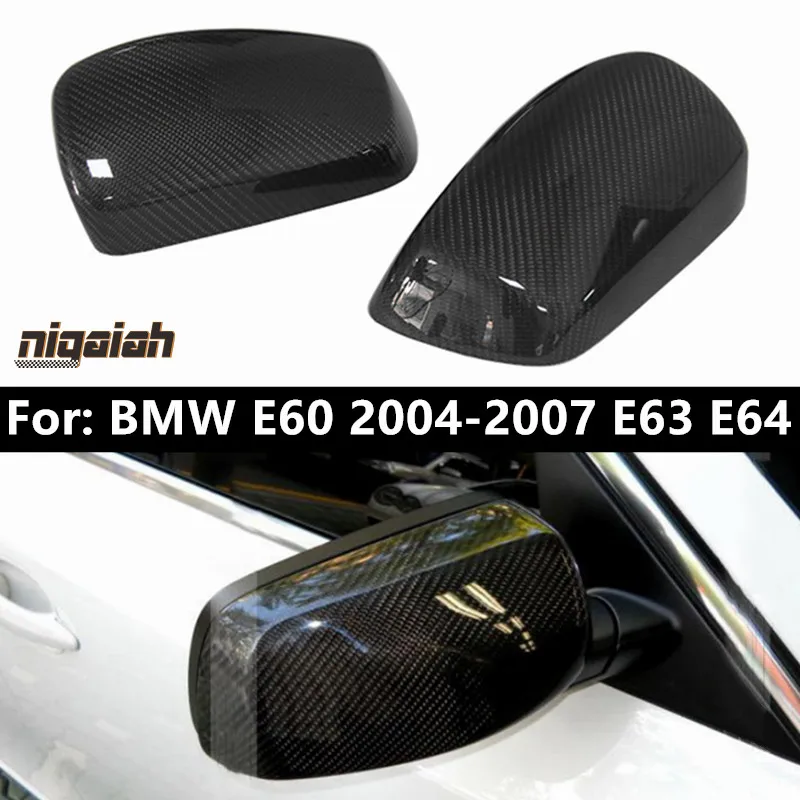 Real Carbon Fiber Mirror Cover for BMW E60 2004-2007 E63 E64 520i 523i 525 530i 545 550i Car Rearview Mirror Caps Housing Shell