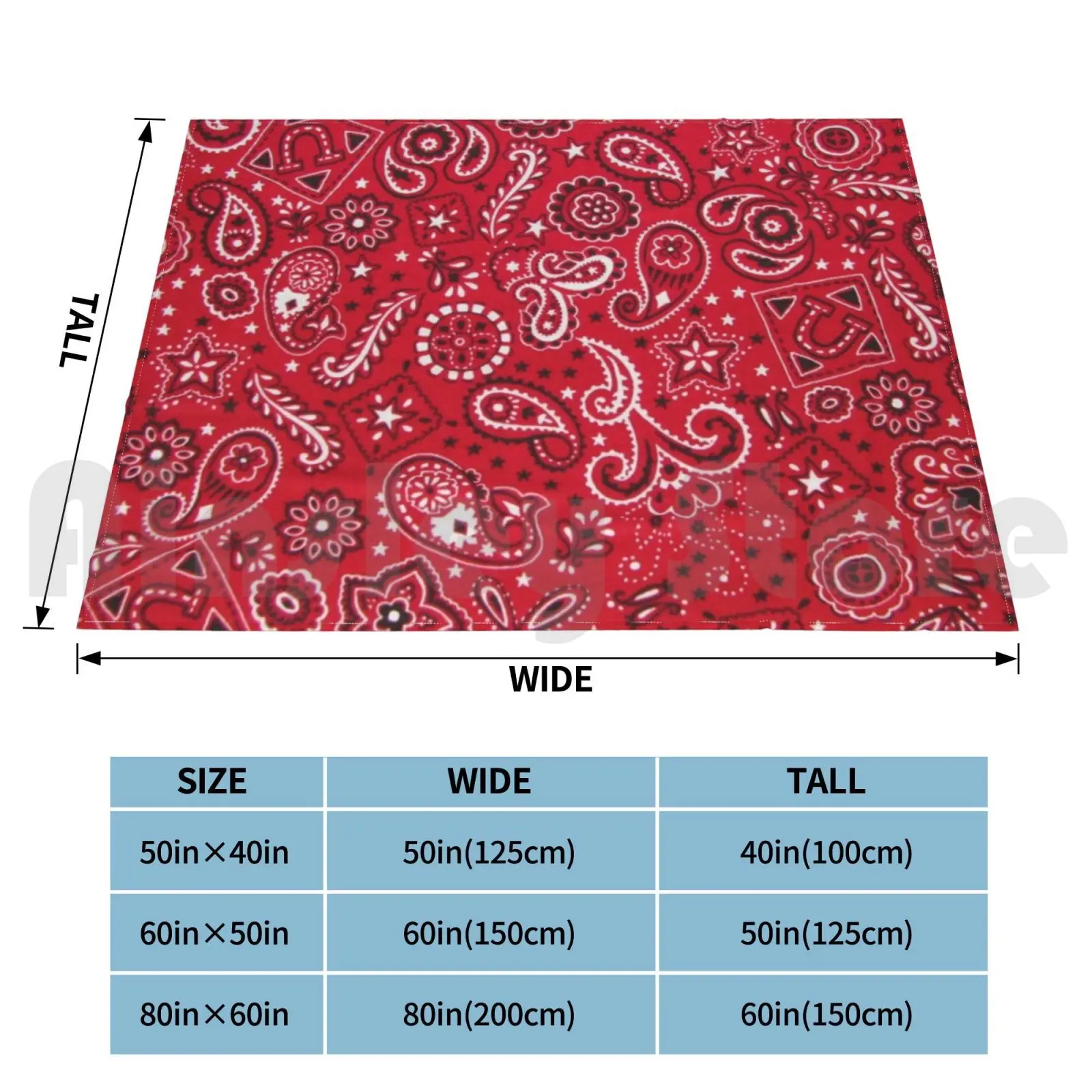 Red Paisley Pattern Blanket Fashion Custom 327 Cold Hygiene Flu Quarantine Work From Home Virtual