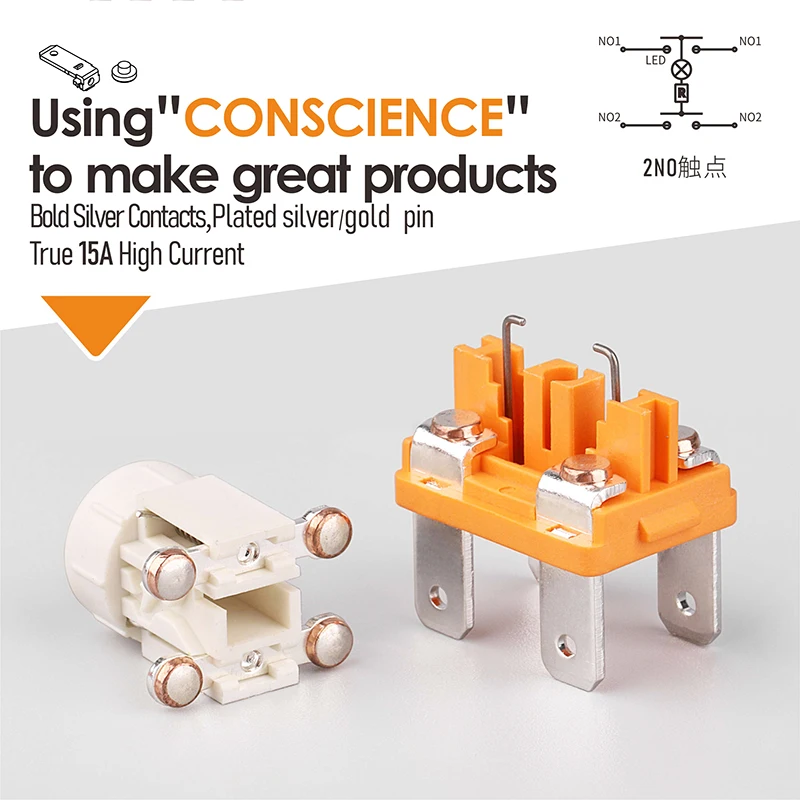 LANBOO 1913 series Square Switch 4/Pin latching or momentary With Light Switch 15A