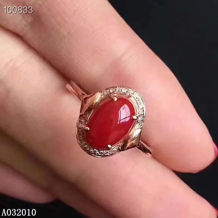 

KJJEAXCMY fine jewelry 925 sterling silver inlaid natural red coral new ring classic girl's ring support test