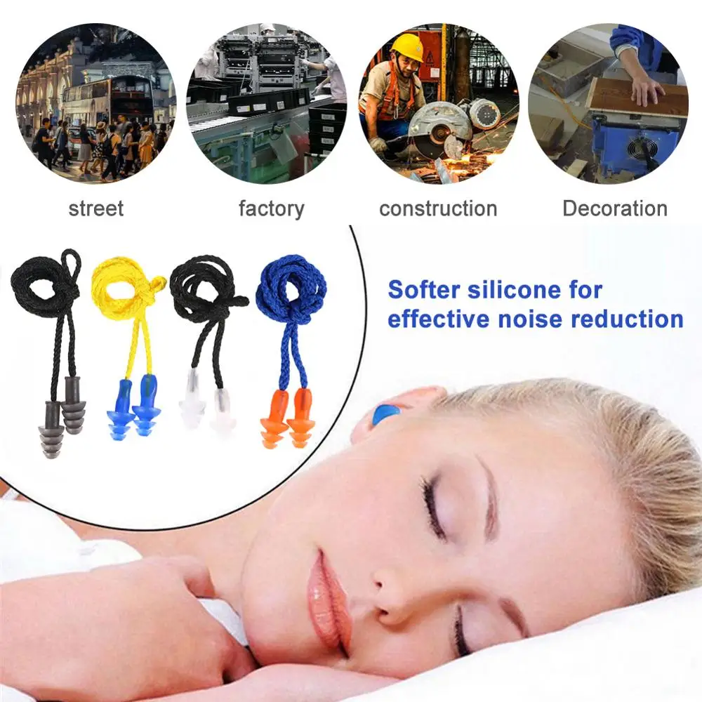 2pcs Tree-shape Spiral Waterproof Earplug Sleeping Travel Study Anti-noise Hear Protect Noise Reduction Soft Silicone Ear Plugs