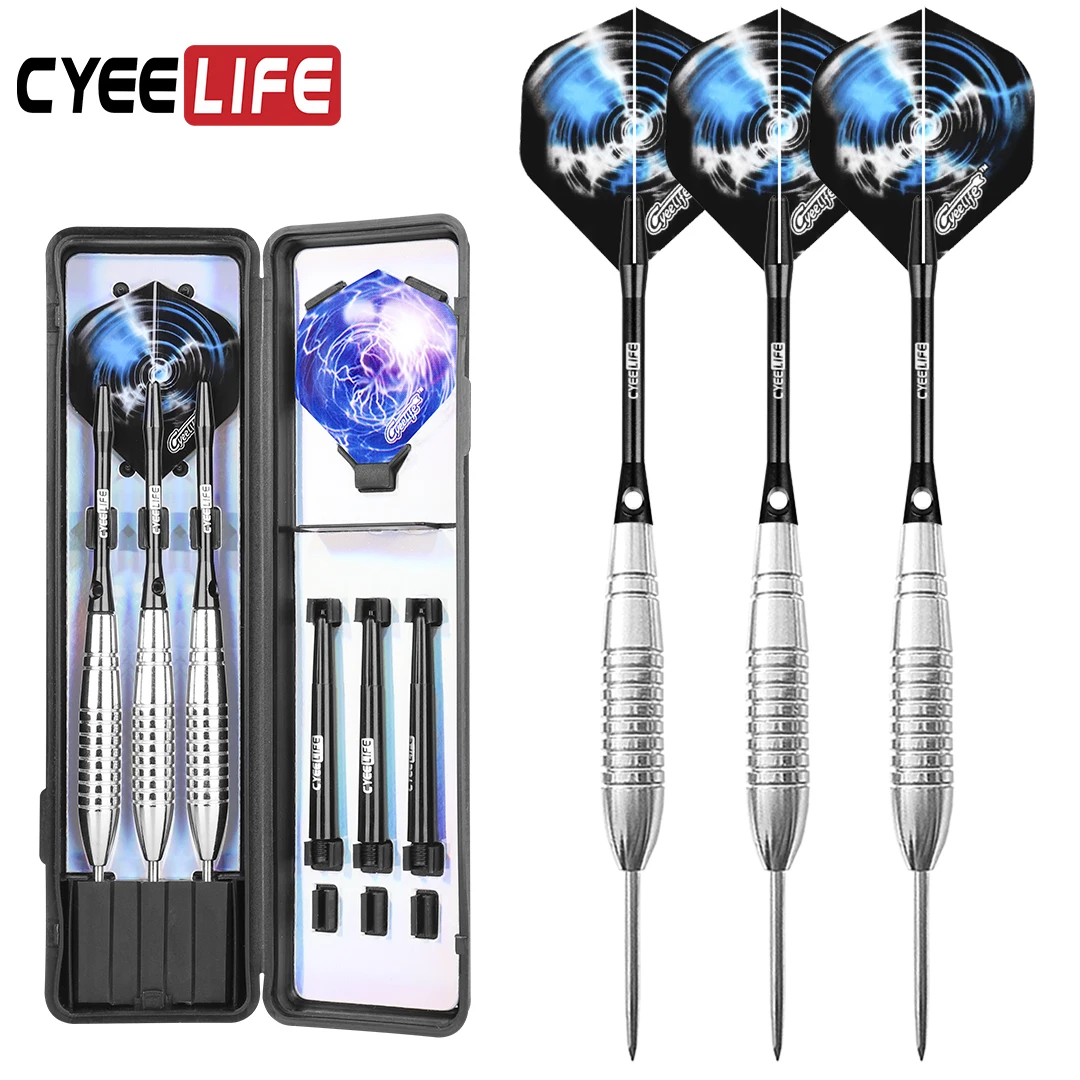 

CyeeLife 18/20/22/24g steel tip Darts with carry case Professional ,Aluminium Shafts+PVC Shafts+Extra Flights,House dart set