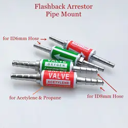 Safety Valve Flashback Arrestor Oxygen Acetylene/Fuel Welding/Cutting Torch 8mm or 6mm Hose Flame Buster