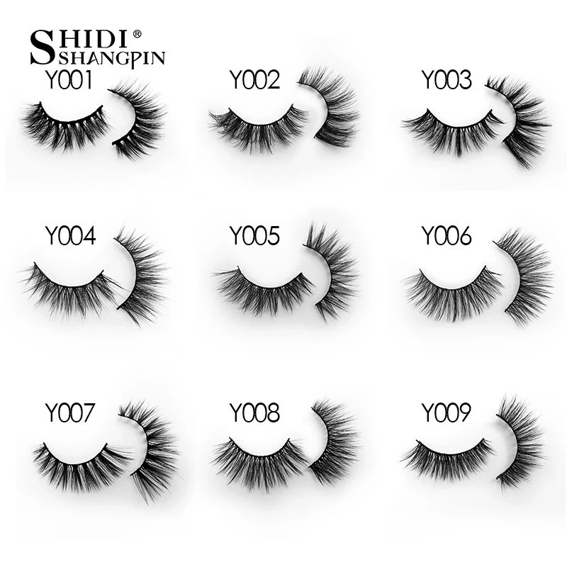 SHIDISHANGPIN − Faux-cils en vison 3D, 5 à 10 paires, doux, spectaculaires, extensions, look naturel, longs, maquillage des yeux