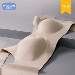 PAERLAN Underwired sleep bra gathers sexy beauty back vest style smooth and seamless one-piece underwear for women