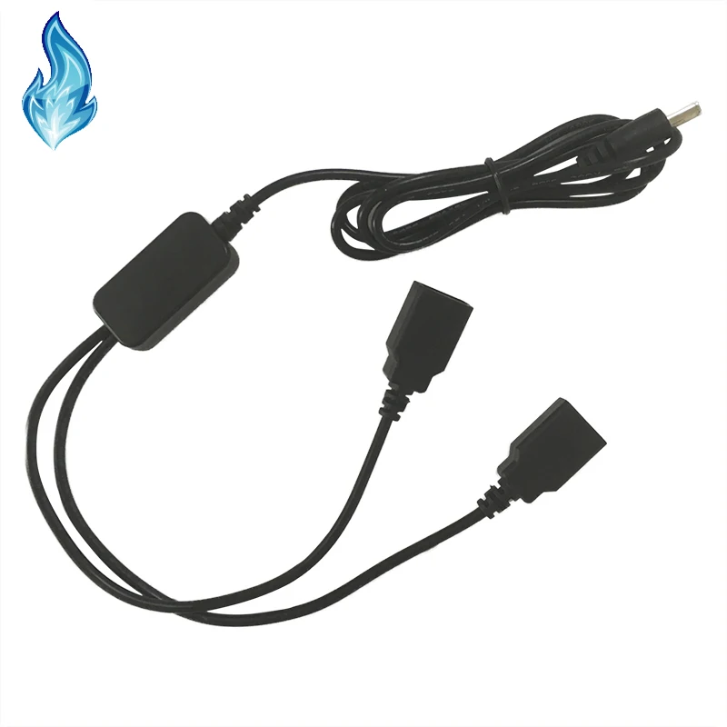 DC 5.5*2.5 mm DC male head transfer USB Dual female head+USB power cables Reduction voltage 5 module not fits apple