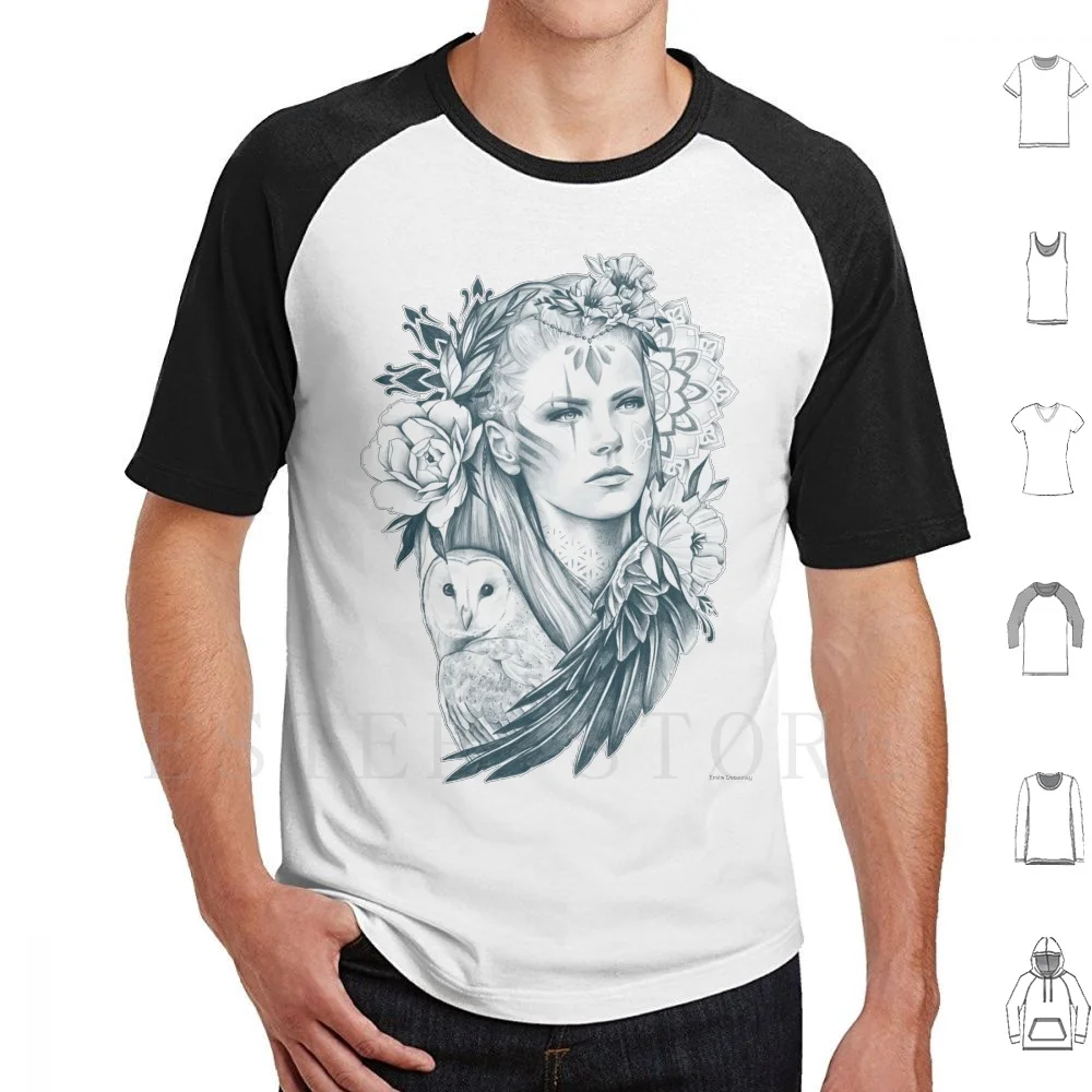

Owl Spirit T Shirt Cotton Men DIY Print Owl Mandala Mandalas Owl Viking Vikings Miletune Digitalart Sweden Norway Animal Nature