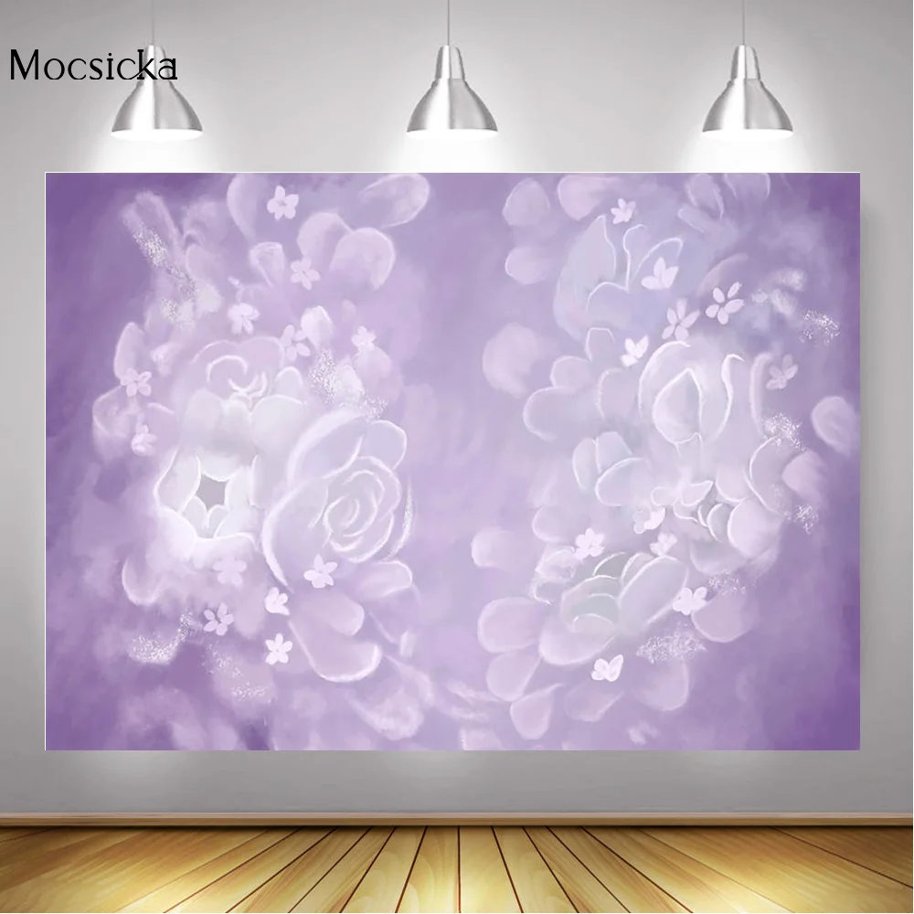 Newborn Kids Birthday Portrait Photography Background Floral Pregnant Woman Baby Shower Art Backdrop Flowers Hand Painted