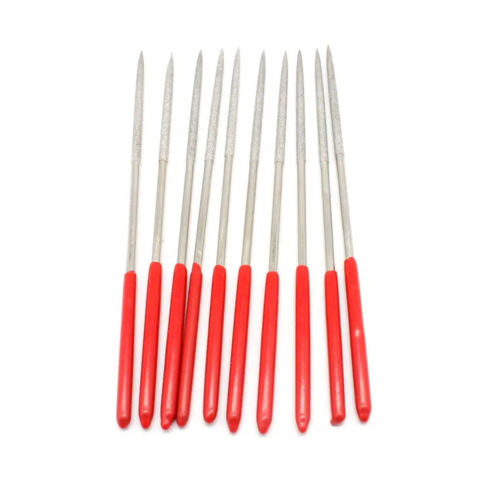 10pcs 140mm Round Diamond Needle File Set Handy Tools for Jewelry Polishing Carving Ceramic Crafts DIY Wood Rasp