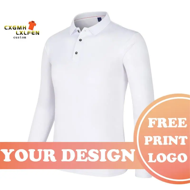 Men Solid Color Polo Shirt Unisex Casual T Shirts Custom Print Photo Logo Text DIY Your Team Class Group Uniform Poloshirt Tops